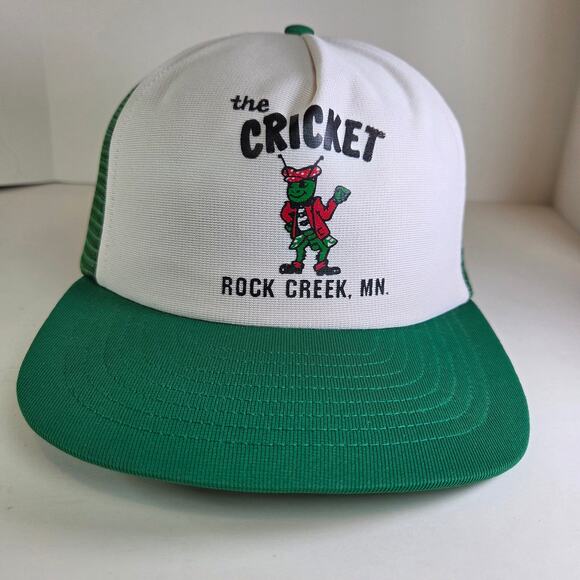 Vintage MacGregor Trucker Hat The Cricket Rock Creek MN Snapback Cap - Picture 1 of 10